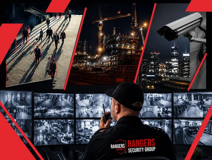 Security expert monitoring multiple sites in real time to prevent theft, representing Rangers Security Group’s proactive monitoring services