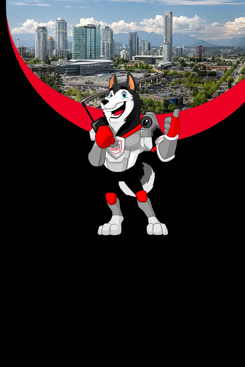 Rangers Security Group mascot showcasing professional security solutions in Surrey, including on-site personnel and 24/7 monitoring.