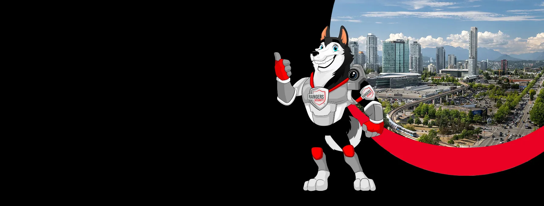 Rangers Security Group mascot showcasing professional security solutions in Surrey, including on-site personnel and 24/7 monitoring.