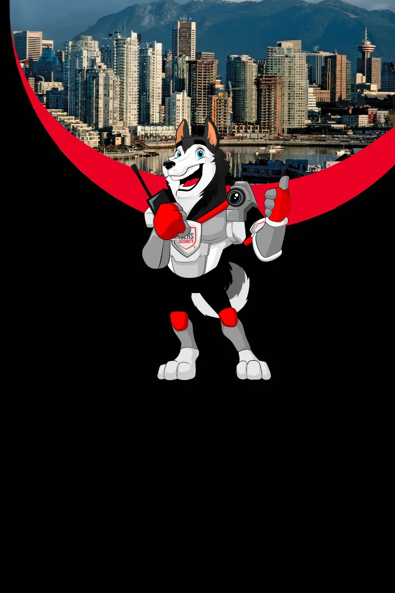 Rangers Security Group mascot illustrating premier security coverage in Vancouver, providing expert protection for all industrial spaces.