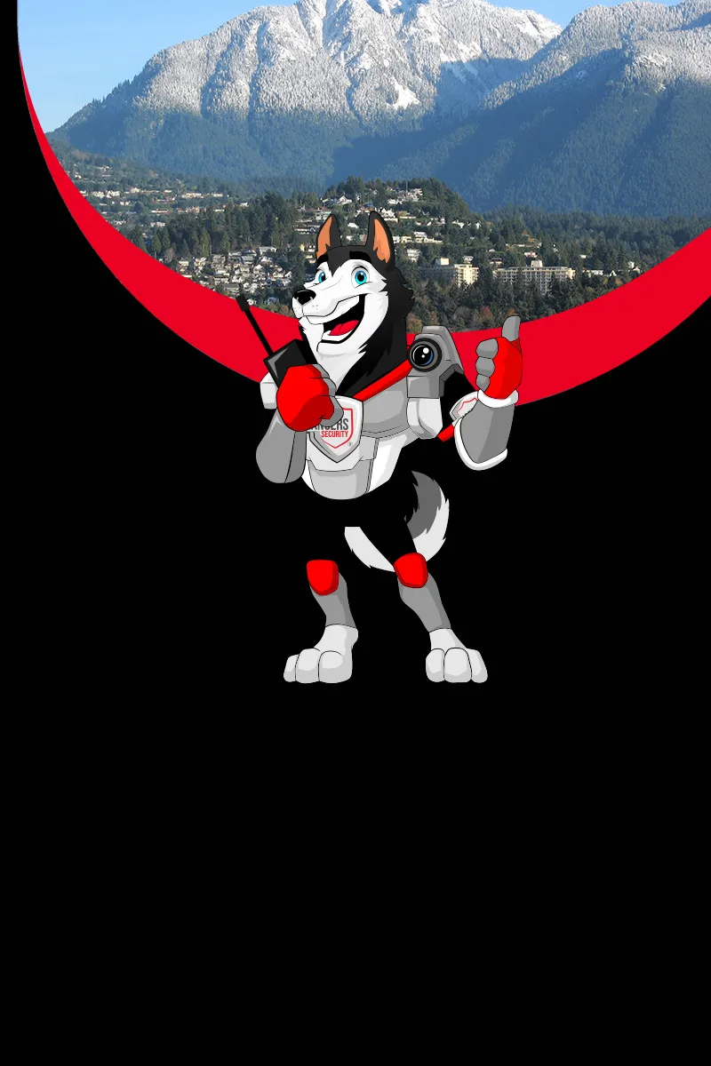 Rangers Security Group's mascot symbolizing expert security solutions in West Vancouver, including trained personnel and 24/7 surveillance.