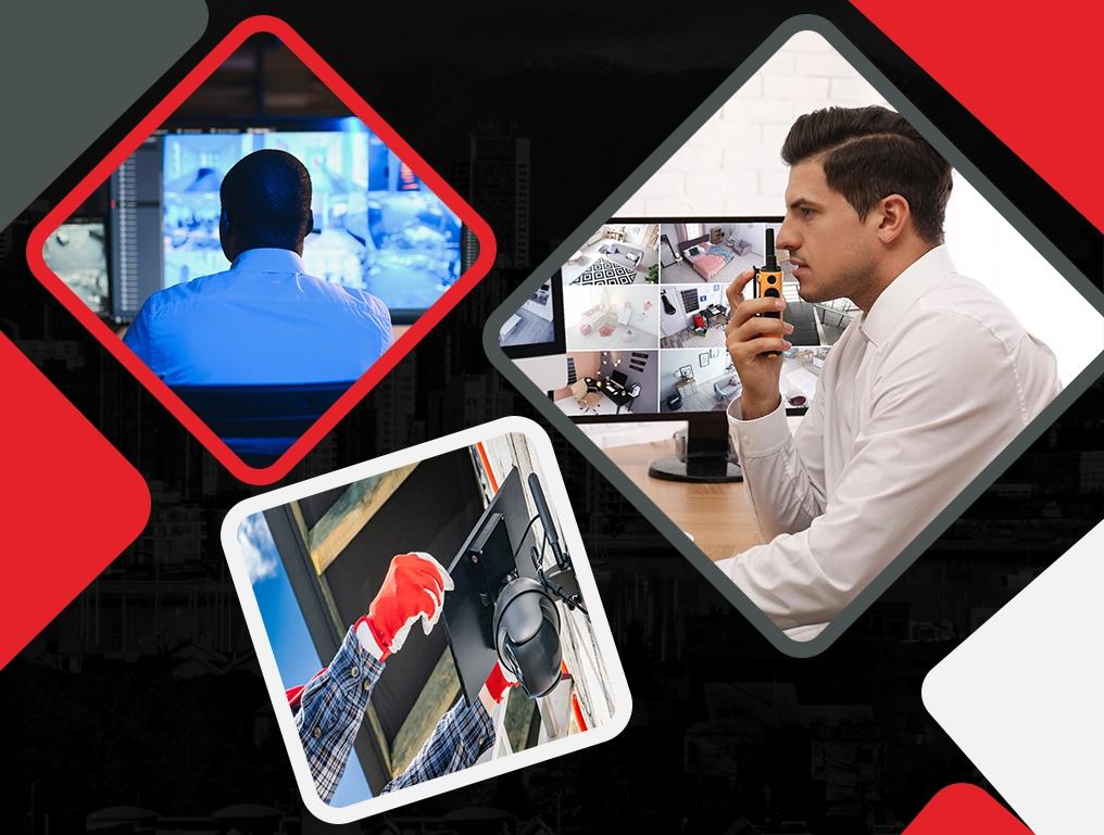 Security expert monitoring multiple screens in real time, representing the need for immediate response and trusted protection by Rangers Security Group in British Columbia.