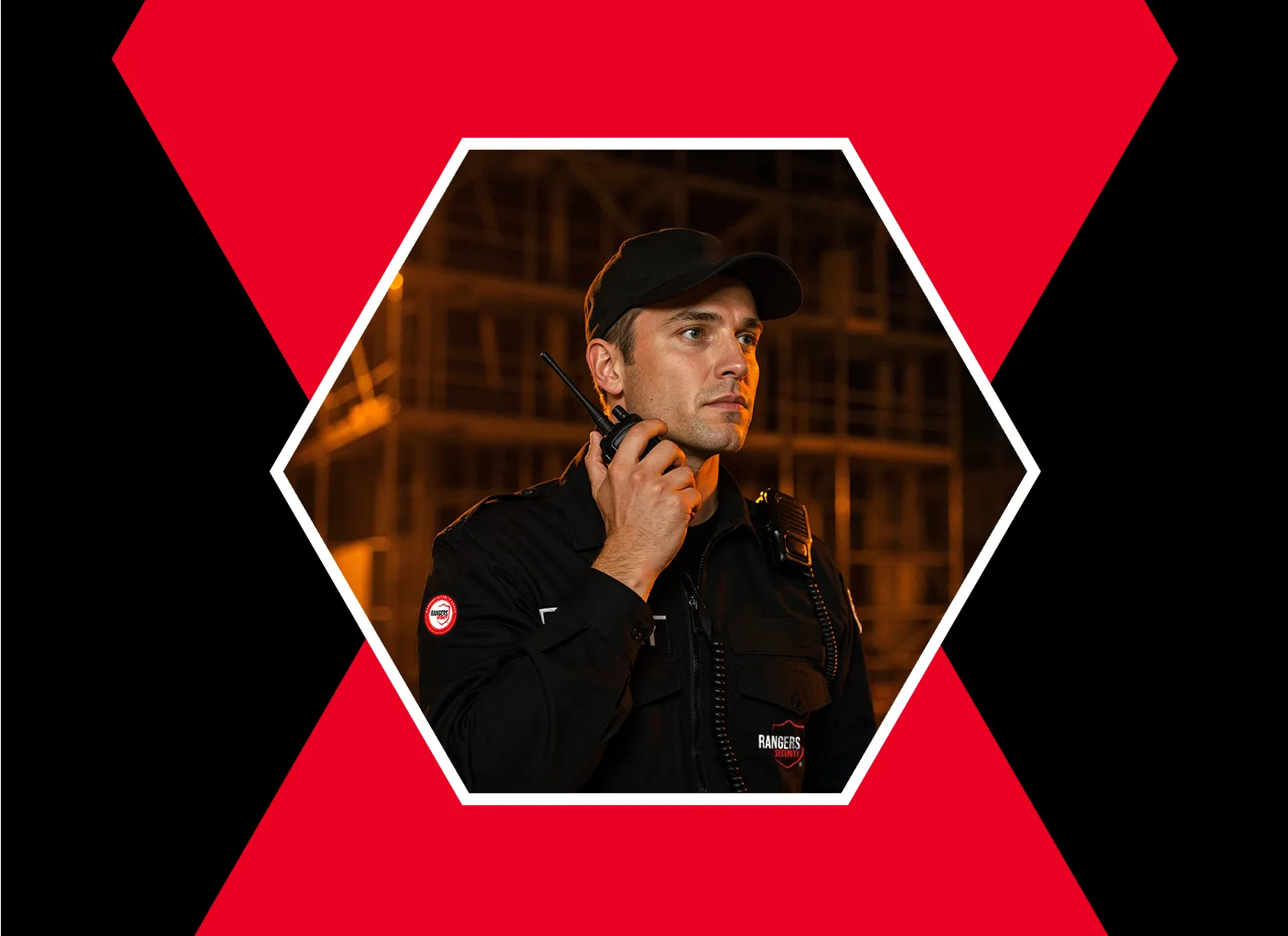 Security expert with walkie-talkie overseeing reliable protection and safety operations in Yukon.